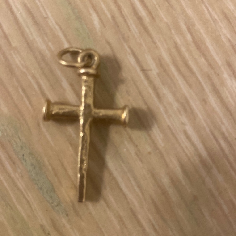 James Avery 14 K gold cross 1 inch long perfect condition